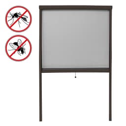 Myggnät insektsskärmen Rullgardin aluminium fönsterram Brown 100 x 160cm