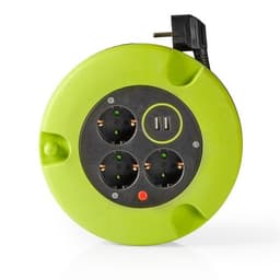 Nedis Kabelrulle 5M - Schuko og USB
