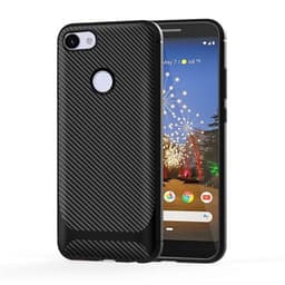 TPU-cover Google Pixel 3a XL, Carbon Fiber+Sort