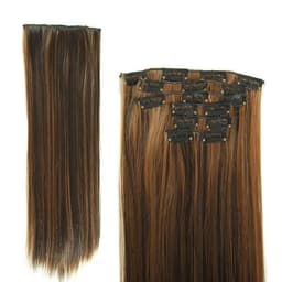 Clip on Løshår Chocolate Mix- 60cm langt / 28cm bredt
