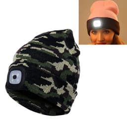 Lämmin Talvipipo 4 LED lampulla - Camouflage