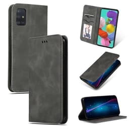 Lompakkokotelo telineellä Samsung Galaxy A71 - Tummanharmaa