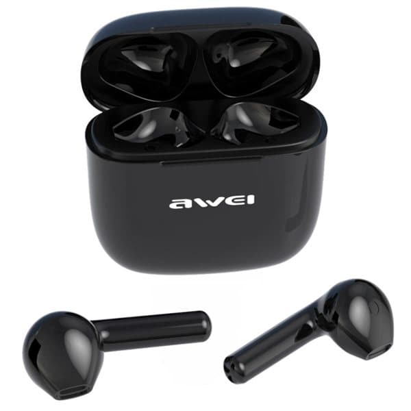Earpod Awie AWEI T26 Svarte Bluetooth Airpods med ladeboks - Elkjøp