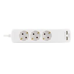 Deltaco Jatkojohto 3XCEE 7/4, 2XUSB