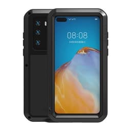 LOVE MEI Shockproof metallikuori Huawei P40, Musta