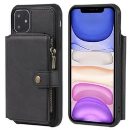 Shockproof lommebokdeksel med stativ & myntlomme iPhone 11, Svart