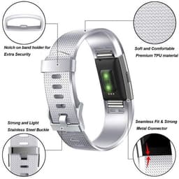 Sølvfarvet rem til FITBIT Charge 2