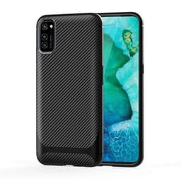 TPU kuori Huawei Honor V30 / V30 Pro, Carbon Fiber+Musta
