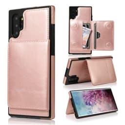 Takakansi Lompakolla ja Telineellä Samsung Galaxy Note 10+ Rosékulta