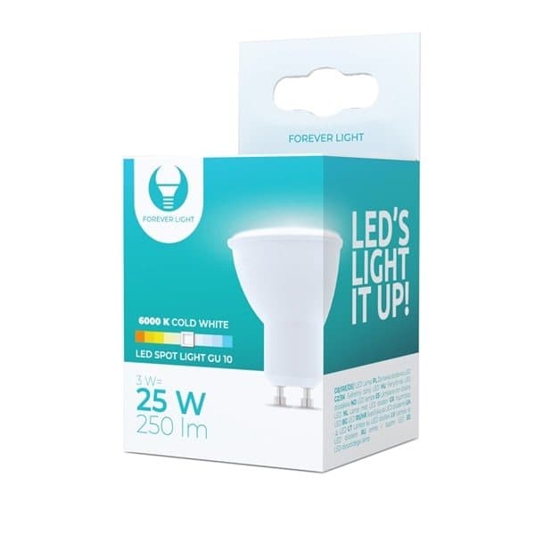 LED-Lampa GU10 3W 230V 6000K 250lm