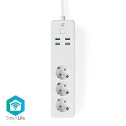 Nedis Älykäs Wi-Fi-jatkopistorasia 3x Suko tyyppi F 4x USB 16 A