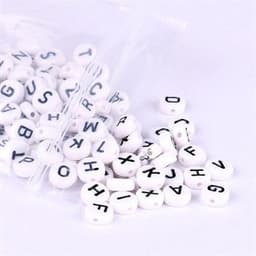 Bokstavsperler 300 stk til bokstavsarmbånd - Hvit