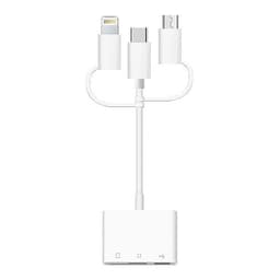 OTG Adapter USB-C / iPhone till USB 2.0 + SD / MicroSD