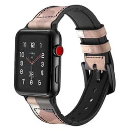Rannekoru Apple Watchille 42 mm - nahka / silikoni - naamiointi beige