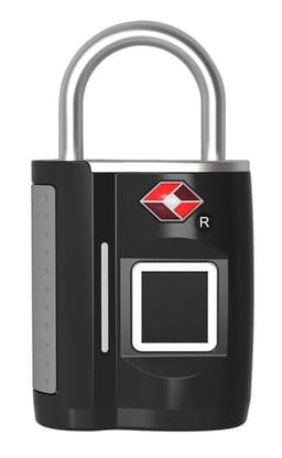 Keyless fingerprint hänglås med fingeravtryck - TSA bagagelås - svart