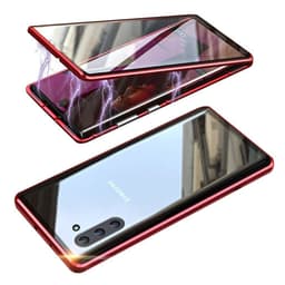 Magneettikotelo Samsung Galaxy Note 10 näytönsuojalla - punainen