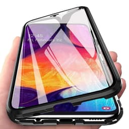 Samsung Galaxy A70 kotelo näytönsuojalla Musta