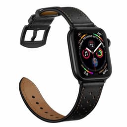 Apple Watch -rannekoru 38 mm aitoa nahkaa - musta / ruskea