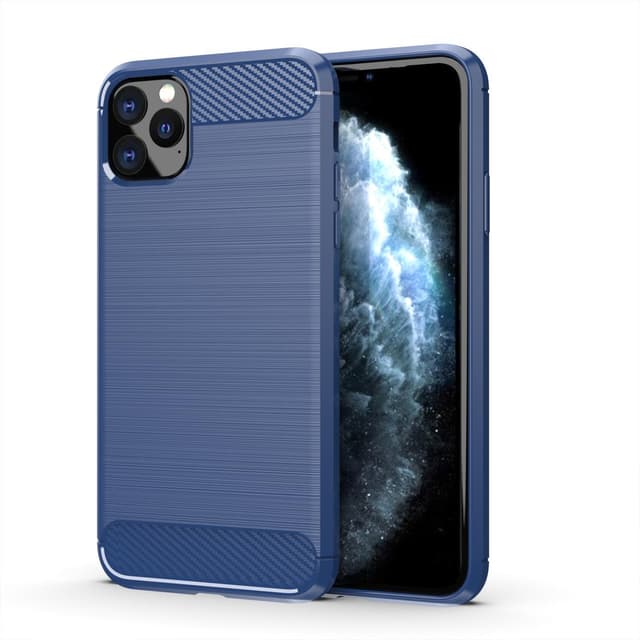SKALO iPhone 11 Pro Armor Carbon Iskunkestävä TPU suojakuori - Sininen