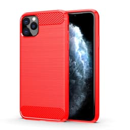 SKALO iPhone 11 Pro Armor Carbon Stødsikker TPU-cover - Rød