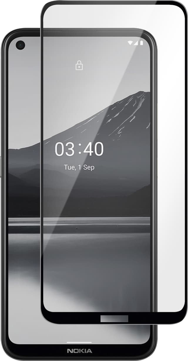 Panzer Full-Fit Nokia 3.4/5.4 skjermbeskytter (sort)