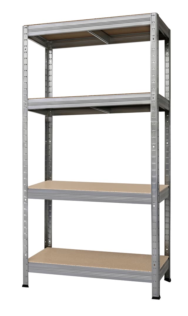 Hyllställning av stål, 4 hyllor 280 kg.