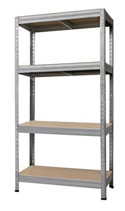 Stålreol 4 hyller 280 kg.