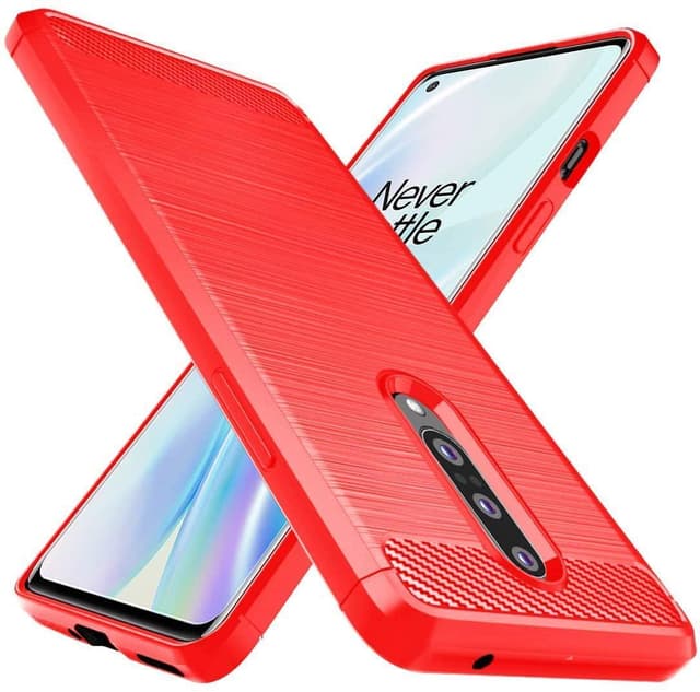 Stöttåligt Armor Carbon TPU-skal Oneplus 8 - Röd