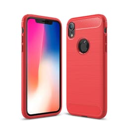 SKALO iPhone XR Armor Carbon Iskunkestävä TPU suojakuori - Punainen