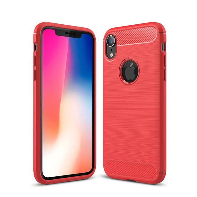 SKALO iPhone XR Armor Carbon Stöttåligt TPU-skal - Röd