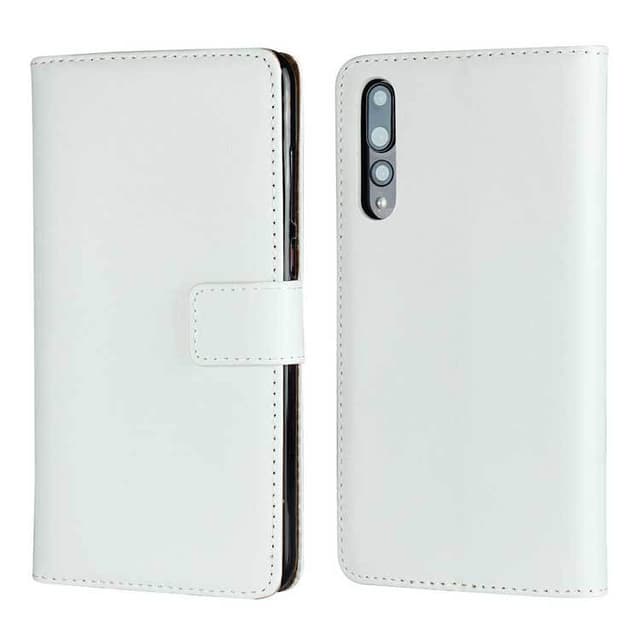 SKALO Huawei P20 Lompakkokotelo Aitoa nahkaa - Valkoinen