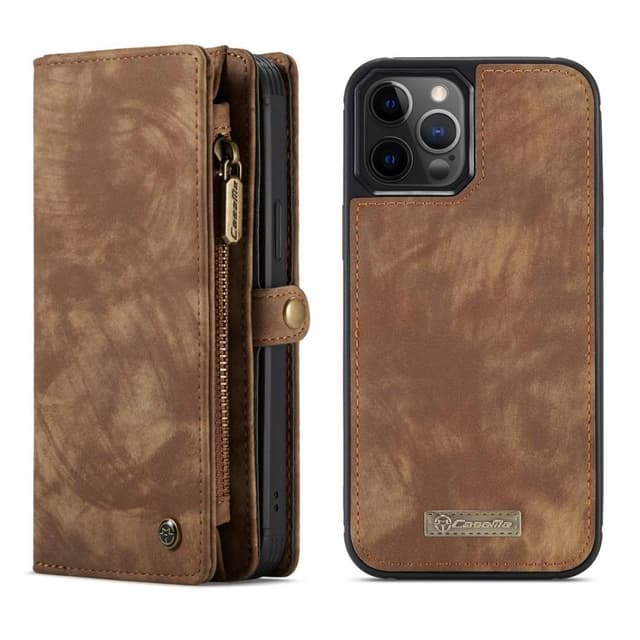 CASEME iPhone 12 / iPhone 12 Pro Retro plånboksfodral - Brun