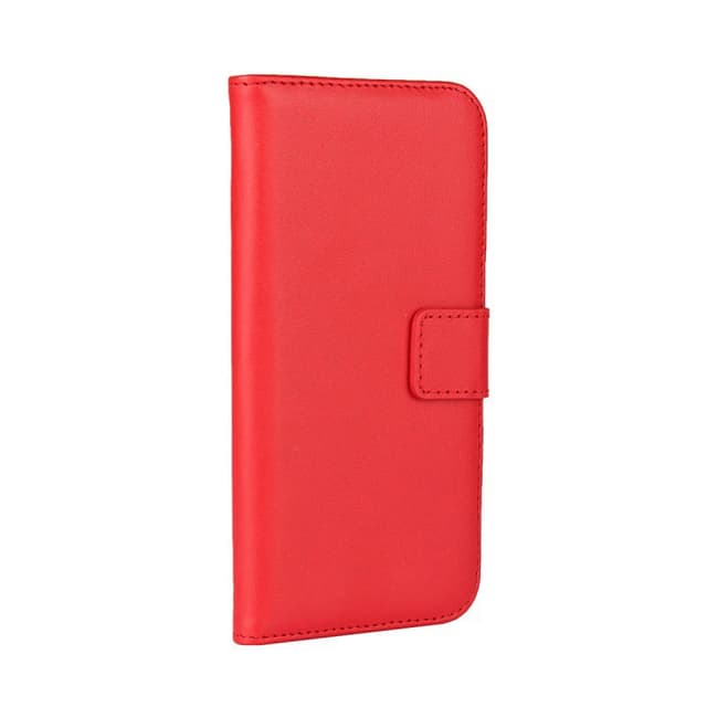Plånboksfodral Äkta Skinn Samsung Note 9 - Röd