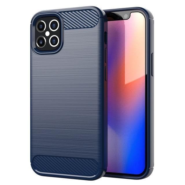 SKALO iPhone 12 Mini Armor Carbon Iskunkestävä TPU suojakuori - Sininen