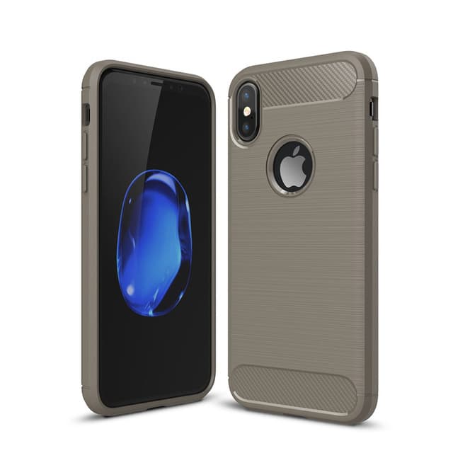 SKALO iPhone XS Max Armor Carbon Stöttåligt TPU-skal - Grå