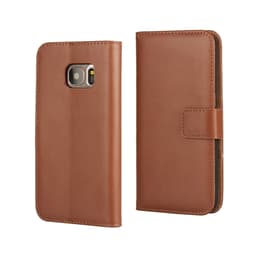 SKALO Samsung S7 Plånboksfodral Äkta Skinn - Brun
