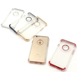 Extra tåligt design silikonskal | färgade kanter iPhone 6/6S - Svart