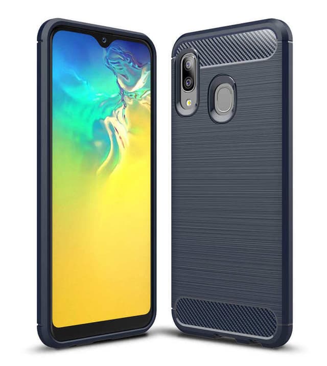 Stöttåligt Armor Carbon TPU-skal Samsung A20e - Blå