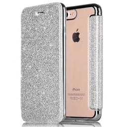 SKALO iPhone 7/8 Lompakkokotelo TPU Ultra Ohut Glitter - Hopea