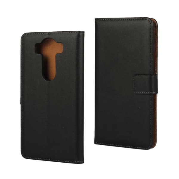 Plånboksfodral Äkta Skinn LG G4 - Svart