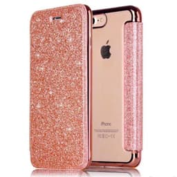 SKALO iPhone 7/8 Lompakkokotelo TPU Ultra Ohut Glitter - Pinkki