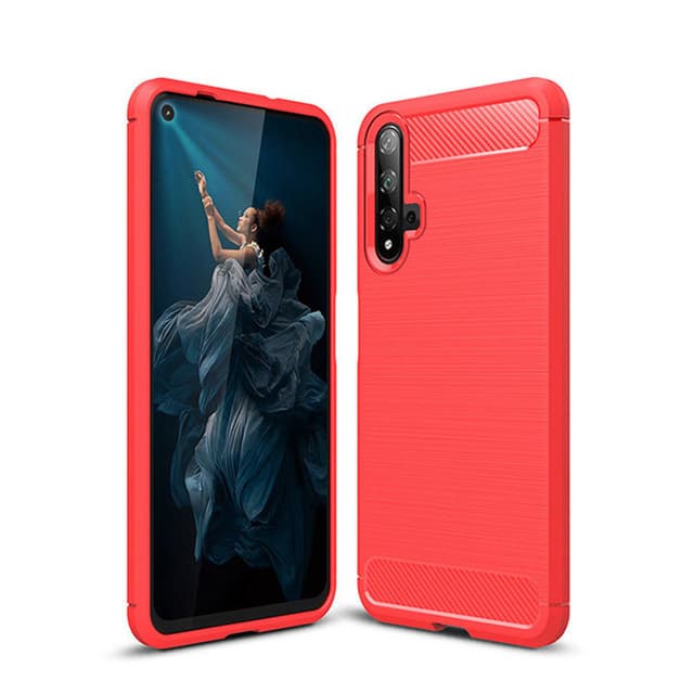 Stöttåligt Armor Carbon TPU-skal Huawei Nova 5T - Röd
