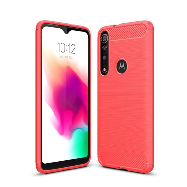 Stöttåligt Armor Carbon TPU-skal Moto G8 Plus - Röd