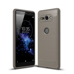 SKALO Sony Xperia XZ2 Compact Armor Carbon Iskunkestävä TPU suojakuori - Harmaa