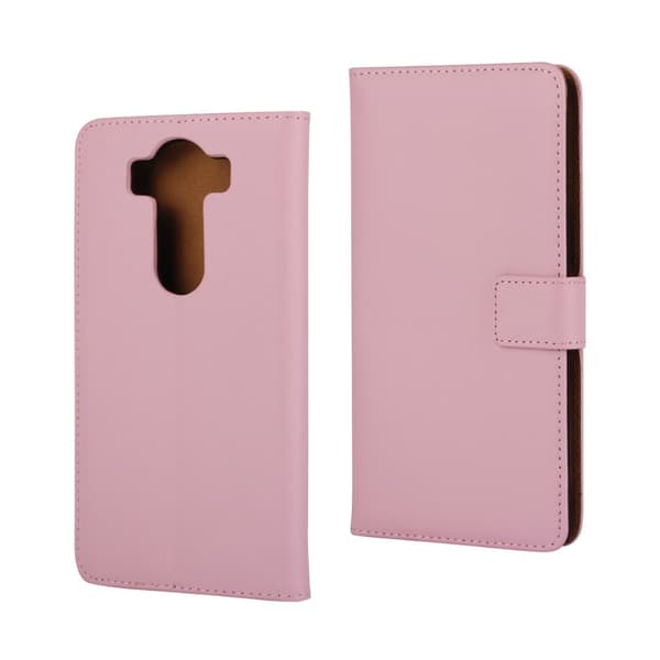 Plånboksfodral Äkta Skinn LG G4 - Rosa