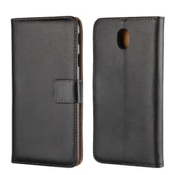 Plånboksfodral Äkta Skinn Samsung J5 2017 - Svart