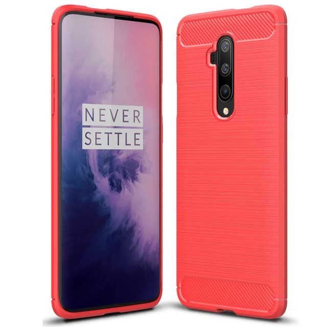 Stöttåligt Armor Carbon TPU-skal Oneplus 7T Pro - Röd