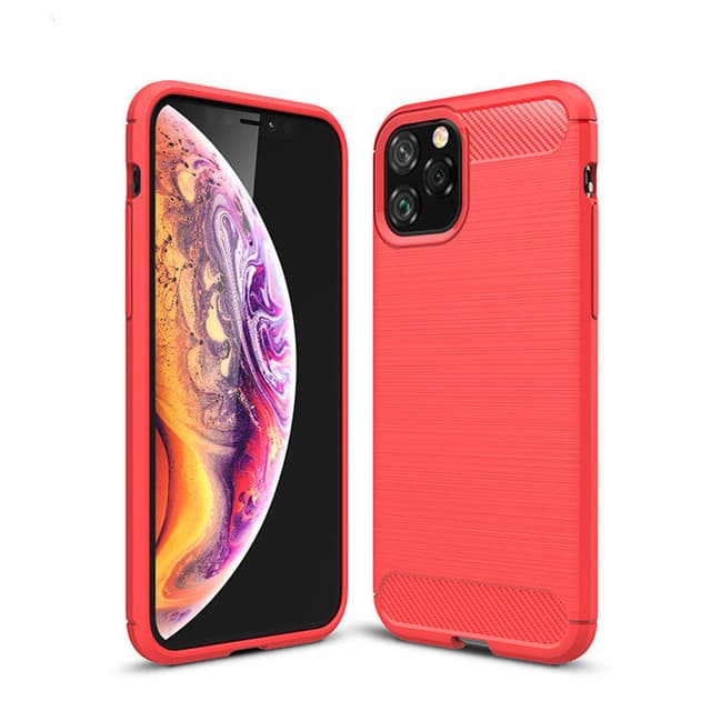 SKALO iPhone 11 Pro Max Armor Carbon Stødsikker TPU-cover - Rød
