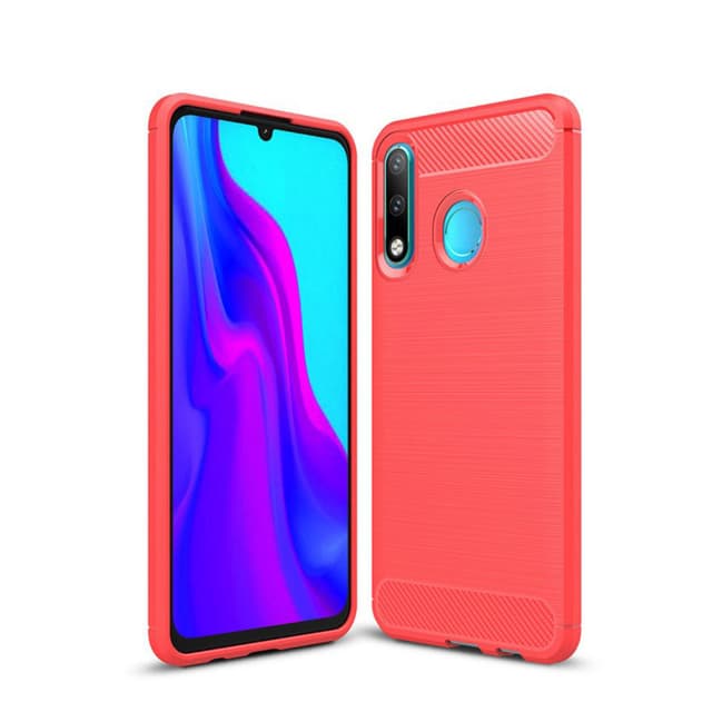 Stöttåligt Armor Carbon TPU-skal Huawei P30 Lite - Röd