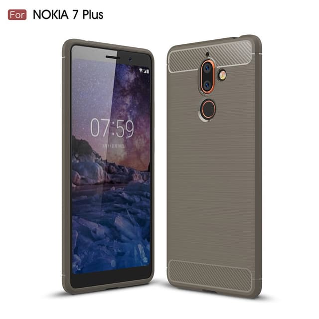 Stöttåligt Armor Carbon TPU-skal Nokia 7 Plus - Grå